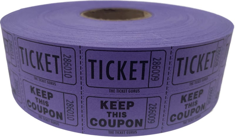 The Ticket Gurus تذكرة غورو - تذاكر سحب - (4 لفات من 2000 تذكرة مزدوجة) 8,000 تذكرة سحب 50/50 (4) ألوان عشوائية - Image 4